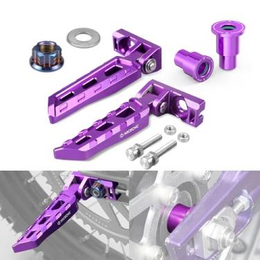 Imagem de NICECNC Blocos ajustadores de tensor de corrente roxa, porca do eixo traseiro e espaçadores de roda traseira, coleiras de cubo compatíveis com Surron Light bee X/S/ L1E compatível com Segway X160 X260