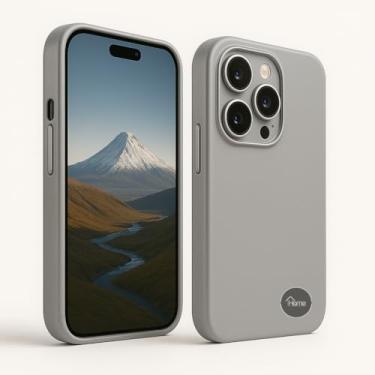 Imagem de Capa Case Premium de Couro para iPhone 16, 16E, 16 Plus, 16 Pro e 16 Pro Max - Compatível com Magsafe (Cinza Claro, iPhone 16E)