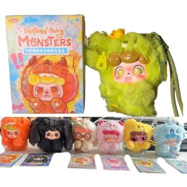 Imagem de Q.Kid Emotional Hairy Monster Series Caixa com pingente de pelúcia – adoráveis bichos de pelúcia colecionáveis, personagem surpresa dentro, caixa única
