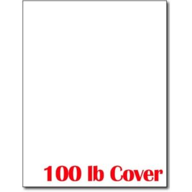 Imagem de Cartolina branca de 20,3 x 25,4 cm – papel em branco ultra grosso – capa pesada de 14 pontos e 45 kg para impressora a jato de tinta e laser (50 folhas)