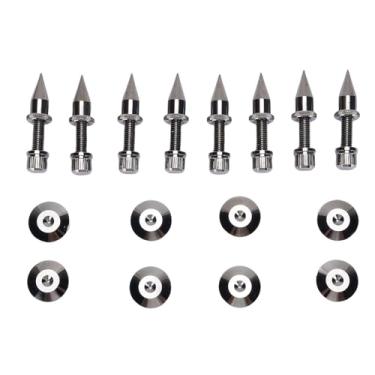 Imagem de Jectse Isolamento de Alto -falante de Cobre Ajustável Picos Com Almofada de Base, Almofadas de Pés Anti -vibrações à Prova de Choque, 8 Pacote para o Amplificador Subwoofer DVD Player,