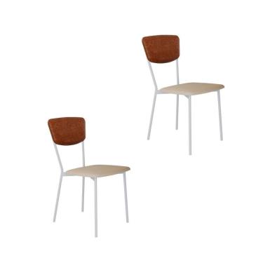 Imagem de Cadeira Vintage Retrô Fixa C-4 Pés 425 X 505 X 830 Mm C-2 Un. Pés Brancos. Cy.areia Lgt-cn.cml Areia Lgt-cn.caramelo