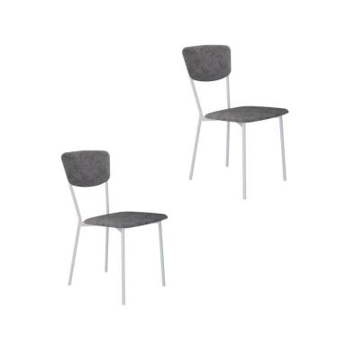 Imagem de Cadeira Vintage Retrô Fixa C-4 Pés 425 X 505 X 830 Mm C-2 Un. Pés Brancos. Cy.nevoa Prata Névoa Prata City