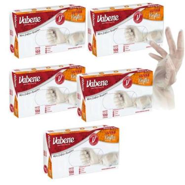 Imagem de Luva Descartável Viniflex Com 500 Unid. Translucida M VABENE