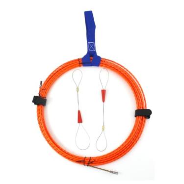 Imagem de Amonk Kit extrator de fio de fita de peixe Kit de extrator de cabo elétrico de 10 m Ferramenta de fixador de fio elétrico PET rosqueador de fio elétrico 4,5 mm através da parede dispositivo guia de