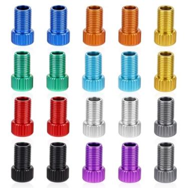Imagem de FdcLixuvol Adaptador de válvula Presta de alumínio de 20 peças, converte Presta para Schrader, adaptador francês do Reino Unido para EUA Pneu inflável universal usando bomba padrão ou conector