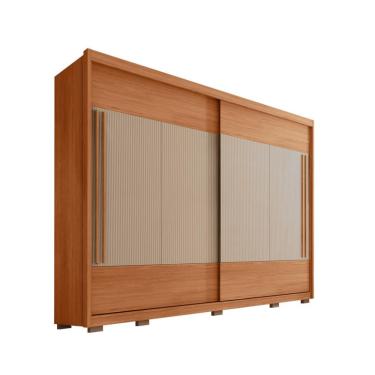 Imagem de Guarda-Roupa Casal Coliseu Ripado Flex 2 Portas 6 Gavetas Freijó