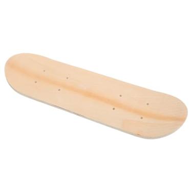 Imagem de Deck de skate em branco para pintura de arte, substituição de skate de madeira 7 camadas bordo cauda dupla prancha de skate simples para decoração de casa