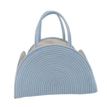 Imagem de Milageto Cesto de berçário organizador de fraldas de bebê para panos de arrotar, Azul