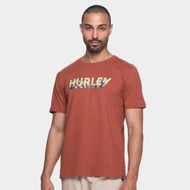 Imagem de Camiseta Hurley Stone Masculina, Marrom, P