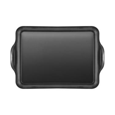 Imagem de Bandeja Plástica 40x27cm Multiuso Restaurante Fast Food Festa Self Service 05 Unidades (Preto)