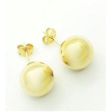Imagem de Brincos De Bolas 12mm Banho De Ouro 18k 2420 - Très Chic Joias, Dourad