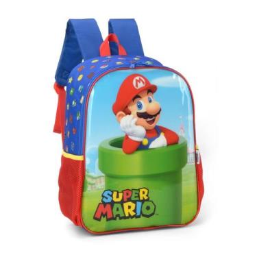 Imagem de Mochila Escolar Costas Super Mario Original Luxcel Azul