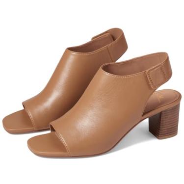 Imagem de MOOMMO Sandálias femininas de salto grosso, salto grosso, bico quadrado, recorte no tornozelo, costas nuas, 5 cm, salto médio fosco, sandália, vestido peep toe, sandálias de salto com gancho, vintage