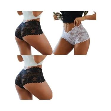 Imagem de Conjunto De Calcinha De Renda Floral Para Mulheres, Lingerie Macia De 