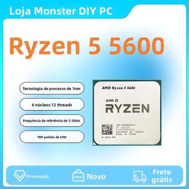 Imagem de Processador AMD Ryzen 5 5600 3.5 GHz 6 Núcleos 12 Threads CPU 7NM 32M 