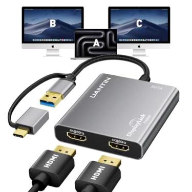Imagem de UANTIN Adaptador USB C para HDMI para Mac M1/M2/M3, monitor duplo DisplayLink 4K @60Hz, adaptador de exibição estendido para MacBook Air/Pro, laptop, driver necessário