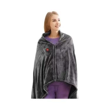 Imagem de Cobertor Elétrico Aquecido De Veludo De Vison USB Multifuncional Com T