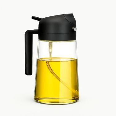 Imagem de Spray Borrifador Dosador 2 em 1 Para Azeite Vinagre Óleo Vidro Modelo 