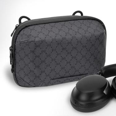 Imagem de Geekria Bolsa de fone de ouvido Elite compatível com Bose QC Ultra, JBL Tour ONE M3, Sony WH-1000XM6 e mais, bolsa protetora de substituição para transporte de viagem com armazenamento de cabo (cinza