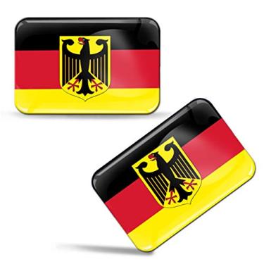 Imagem de 2 adesivos de silicone 3D redomados Decalques Bundesrepublick Alemanha Federal Republic of Germany National German Flag Car Motorcycle Capacete F 34