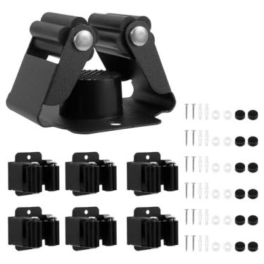 Imagem de XYDHQS Suporte de parede para esfregão e vassoura, ferramenta reutilizável de armazenamento de vassoura com parafusos de instalação, esfregão e suporte de vassoura para garagem, lavanderia, banheiro