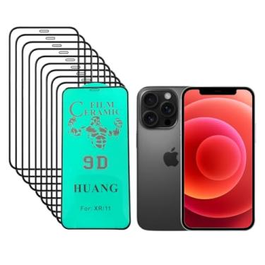 Imagem de 12 Pelicula de Ceramica Inquebravel 3D para Todos Modelos de iPhone: 6, 7, 8, XR, XS, 11, 12, 13, 14, 15, 16, Pro Max (iPhone 6 e 6s Plus Branco)