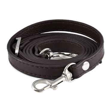 Imagem de rulebey Alças de couro de substituição para bolsas, alça de bolsa, alças transversais ajustáveis (curry escuro com fivela prateada)