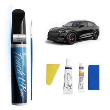 Imagem de Treesiche Tinta de retoque G1 Shadow Black para Ford Exact Match, tinta de retoque 2 em 1 para reparo de arranhões, removedor de arranhões de carro para arranhões profundos, correspondência exata