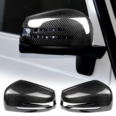 Imagem de FINMOKAL Tampas de capa de espelho lateral de fibra de carbono real compatíveis com Benz W176 W204 W246 W212 W221 C117 X204 A B C E S CLA CLS GLK Class
