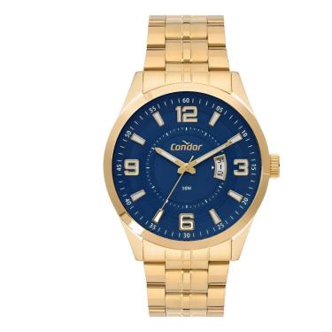 Imagem de Relógio Condor Masculino Dourado Fundo Azul - CO2115MWT/4A-Masculino