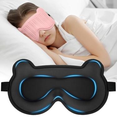 Imagem de Máscara de dormir infantil 3D – linda máscara de urso para dormir, confortável máscara de sono de espuma viscoelástica para crianças, alça ajustável e máscara de dormir leve para meninos e meninas