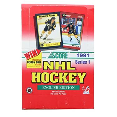 Imagem de 1 (uma) caixa - 1991 Score NHL Hockey Series 1 - Edição Inglesa - (36 pacotes por caixa)