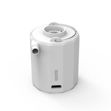 Imagem de Bomba de ar, mini bomba inflável portátil com iluminação para acampamento ao ar livre, almofadas infláveis, camas de colchão de ar (branca)