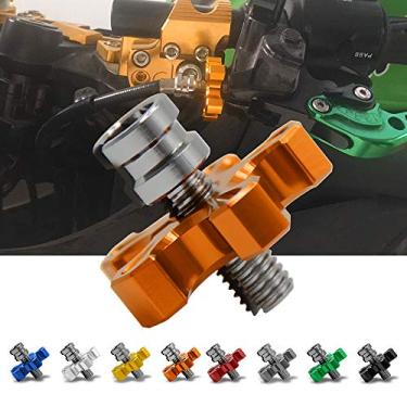 Imagem de R QIANKONG Alavancas de embreagem de freio de motocicleta M8 parafuso de ajuste de fio de cabo de alumínio CNC máquina compatível com motocicleta ATV UTV Sport Bike laranja