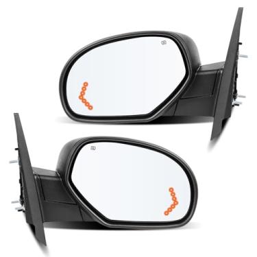 Imagem de LLPTA Espelhos retrovisores laterais Drive & Paasenger - Compatível com Chevrolet Silverado 1500 2500 3500 HD Suburban Avalanche Tahoe GMC Sierra Yukon 2007-2013 - Espelhos retrovisores pretos com