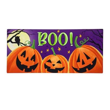 Imagem de Evergreen Flag Tapete de interruptor de Halloween Sassafrás 56 cm x 10, tapete intercambiável para porta da frente para entrada externa, tapete de entrada interna, inserções de capacho de sassafrás de