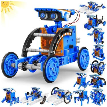 Imagem de Robô Educacional STEM 13-EM-1 Movido A Energia Solar Para Crianças De 8 A 12 Anos, Kit Científico DIY Para Experimentos Robóticos.