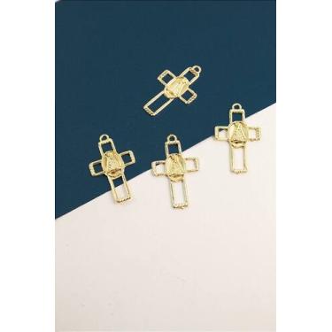 Imagem de Pingente Cruz Nossa Senhora Aparecida em Ouro 18k - 01 Unidade - no-br