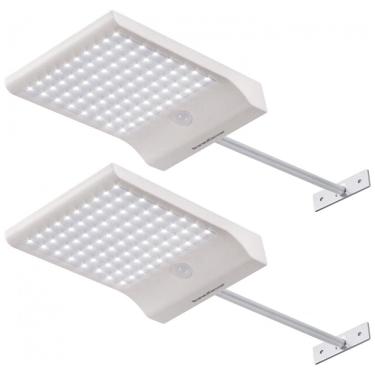 Imagem de Luminária Solar Externa 80 LEDS com 4 Modos de Iluminação, 2 Unidades, INNOGEAR SL2P, Branco