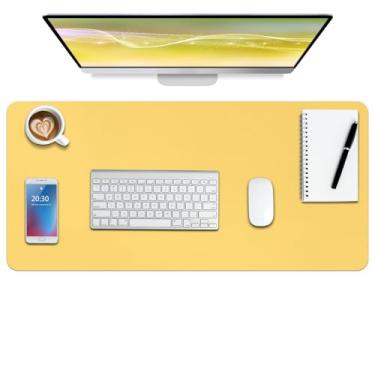 Imagem de Boutilon Protetor de mesa de couro, tapete de mouse antiderrapante, tapete de mesa para laptop, tapete de mouse de escritório, borrão de mesa de couro impermeável, bloco de escrita para escritório e