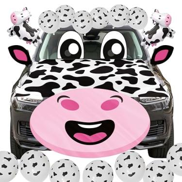 Imagem de Cinrobiye Kit de decoração de porta-malas ou petiscos de vaca de Halloween com balões de fundo para veículos SUV, caminhonete e arco para casa assombrada, porta de garagem, decoração de festa