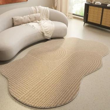 Imagem de Tapete grande para sala de estar, bege simples, espesso, para cabeceira de cama, para área de lazer e vestiário (200 x 300 cm (6,5 x 9,8 pés)/SY2968-YD-A)