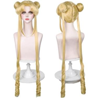 Imagem de Peruca Wiggy Mermaid Blonde Peruca longa encaracolada ajustável