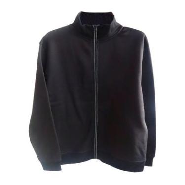 Imagem de CASACO MOLETOM ABERTO GOLA ALTA PRETO GG - BASIC+