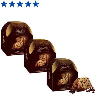 Imagem de Panetone Duplo Chocolate, Lindt, 3 Panettones De 400g