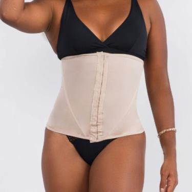 Imagem de Cinta Abdominal Longa Modeladora Compressão Fecho Frontal Conforto Luc