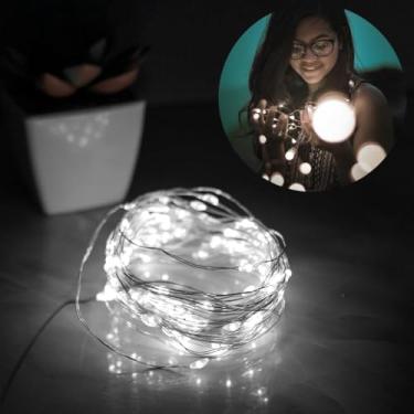 Imagem de Pisca de LED Fio de Fada 100L 10 Metros a Pilha Natal (branco frio)