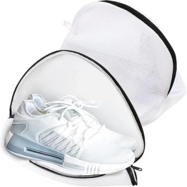 Imagem de Pacote com 2 sacos de roupa suja com zíper meia de viagem sutiã lingerie bolsa de roupa suja tênis tênis de corrida sacos de lavagem