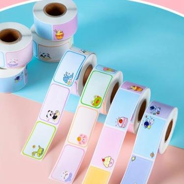 Imagem de 280 peças de adesivos de nome de desenho animado, adesivo de etiqueta à prova d'água de endereço bolha escrito à mão para garrafas de creche, potes de pedreiro, recipiente de alimentos para cozinha